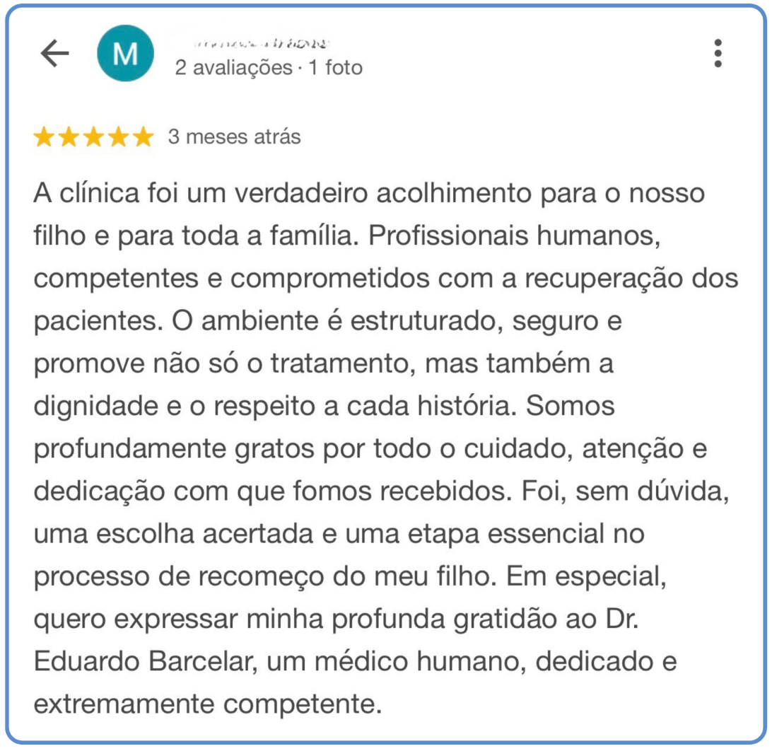 Depoimento de paciente da Villa Vita 2