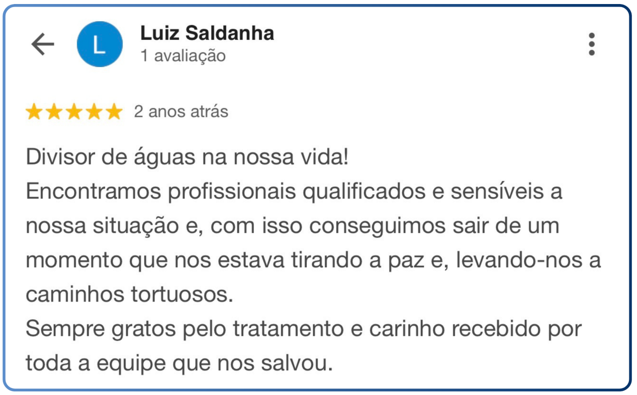 Depoimento de paciente da Villa Vita 4